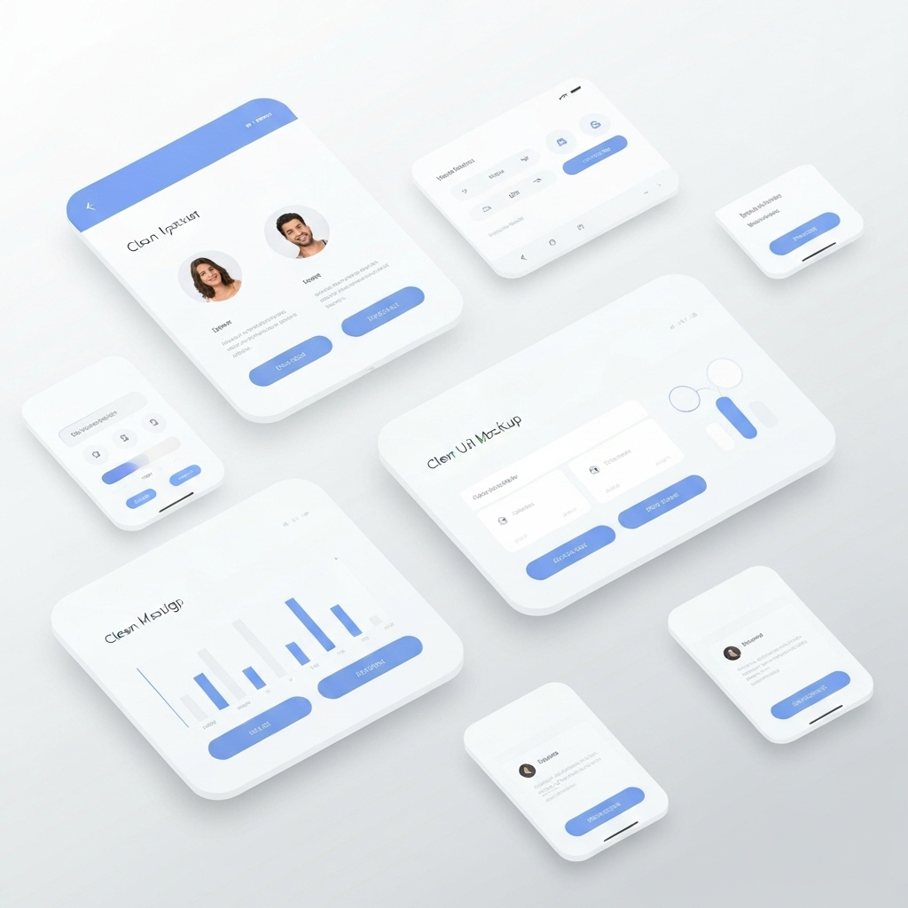 Clean UI mockups